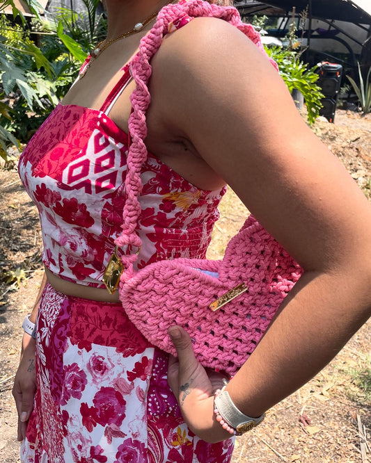 Bolsa de hombro corazón neon