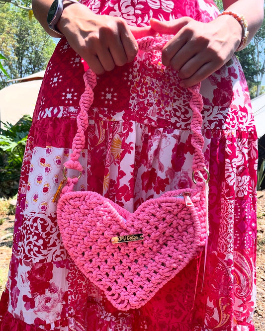 Bolsa de hombro corazón neon
