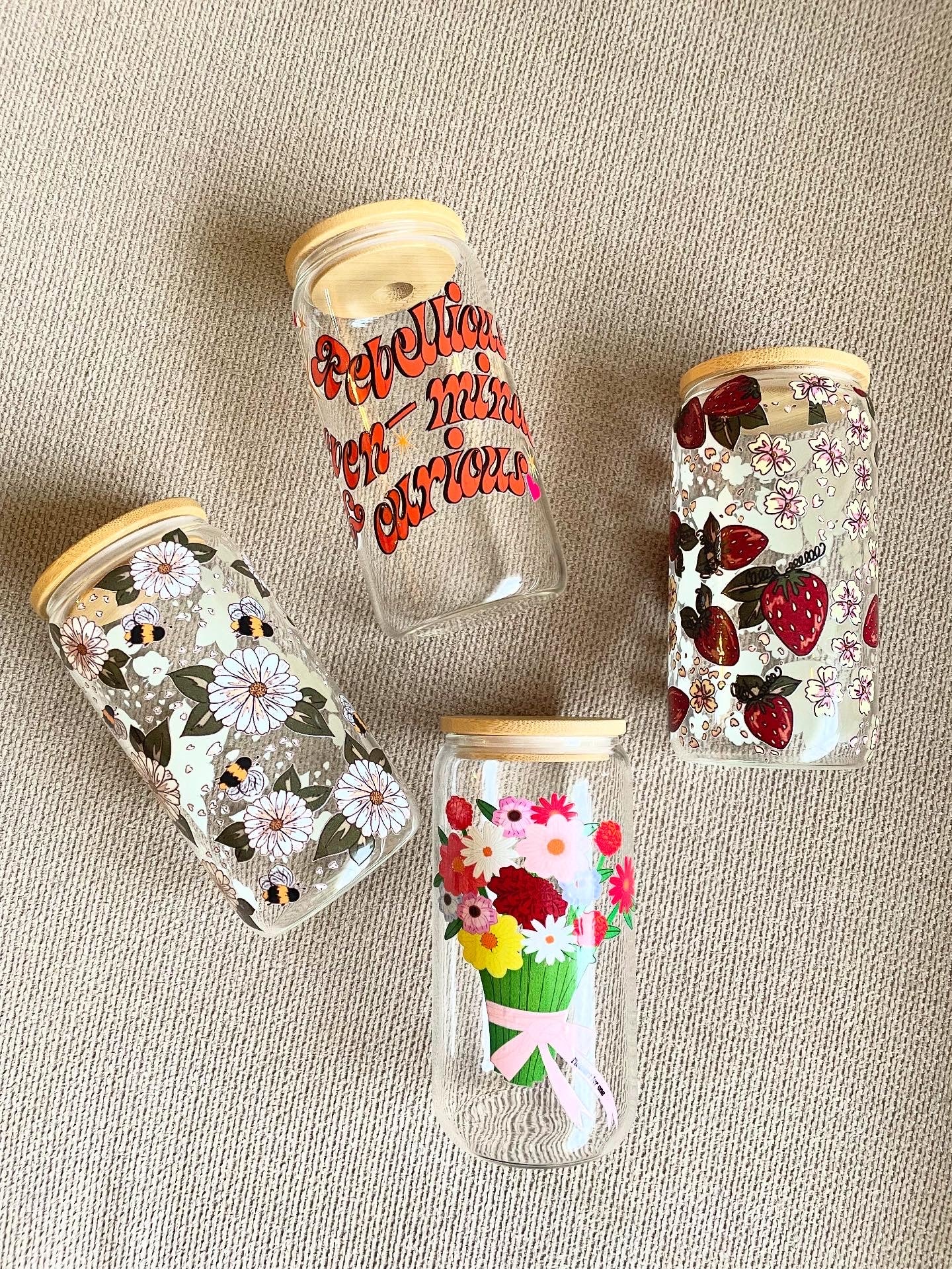 Vasos de cristal con diseño